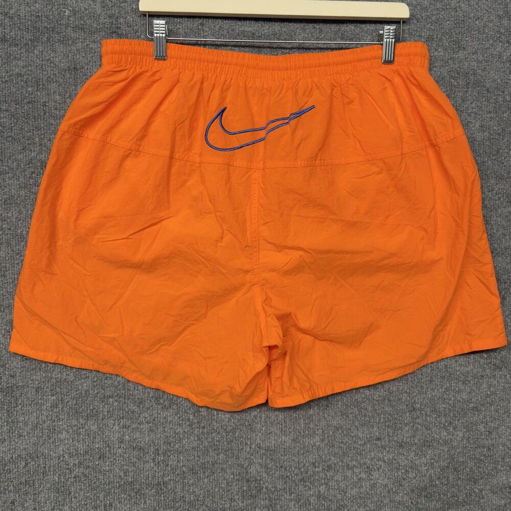 Vintage 90s Nike Big Swoosh Board Shorts Swim Trunks Orange Men's Size 2XL